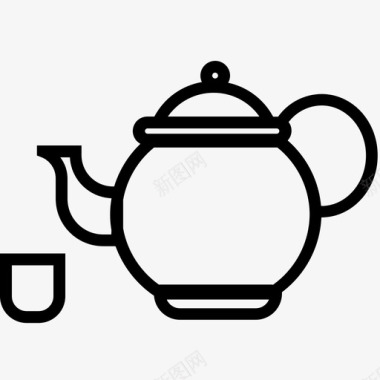 茶壶中国水壶图标图标