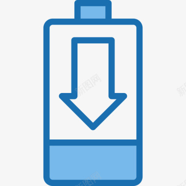 低电池设备和技术8蓝色图标图标