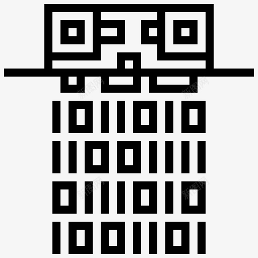 解密二进制代码图标svg_新图网 https://ixintu.com qrcodeline 二进制 代码 呈现 扫描 解密