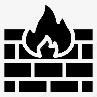 防火墙火焰防护图标图标