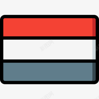 卢森堡国旗10线颜色图标图标