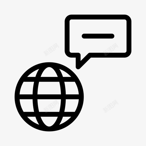 气泡浏览器聊天图标svg_新图网 https://ixintu.com 世界 互联网 气泡 浏览器 消息 网络托管线图标 聊天