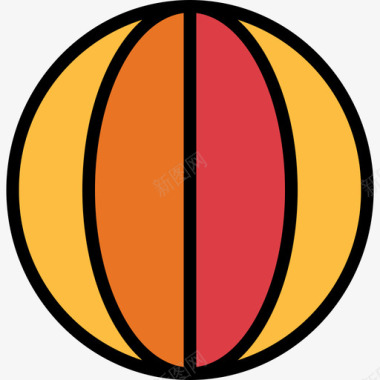 沙滩球驱动2线性颜色图标图标