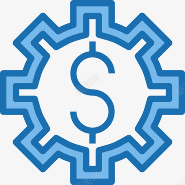 美元符号银行和金融7蓝色图标图标