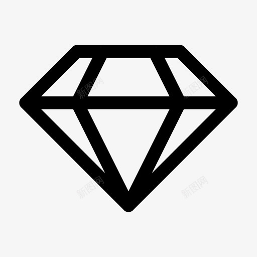 钻石昂贵珠宝图标svg_新图网 https://ixintu.com 奢华 昂贵 珠宝 直线带圆帽 石材 钻石