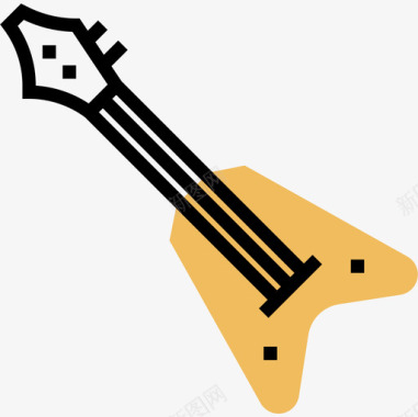 低音吉他摇滚乐7黄影图标图标