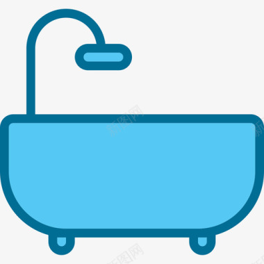 浴缸酒店和旅游4蓝色图标图标