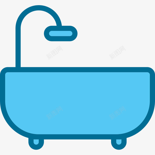 浴缸酒店和旅游4蓝色图标svg_新图网 https://ixintu.com 浴缸 蓝色 酒店和旅游4