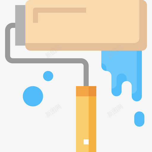 建筑施工2号平油漆辊图标svg_新图网 https://ixintu.com 建筑施工2号平油漆辊