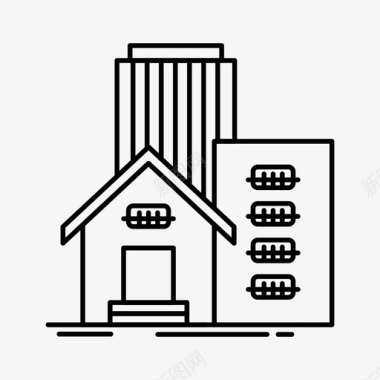 建筑物房屋房产图标图标