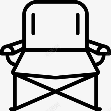露营椅47直线型图标图标
