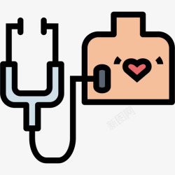 29与听诊器听诊器药房29线性颜色图标高清图片