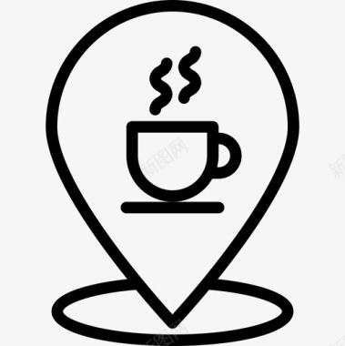 咖啡咖啡店74号直线型图标图标