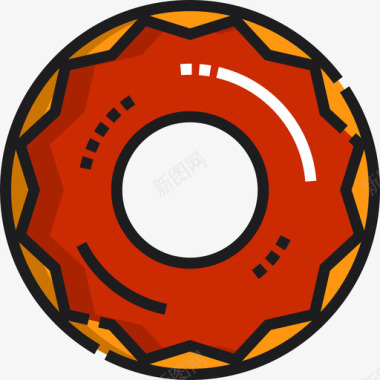 甜甜圈咖啡店56线性颜色图标图标