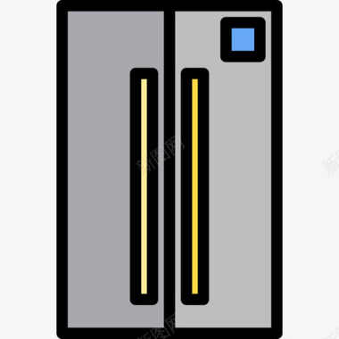 冰箱家用电器2线性颜色图标图标