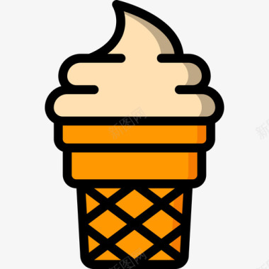 冰淇淋夏令时2线性颜色图标图标