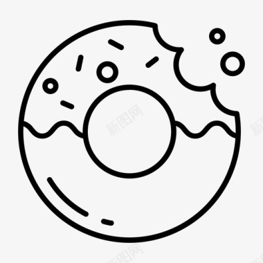 甜甜圈面包店早餐图标图标