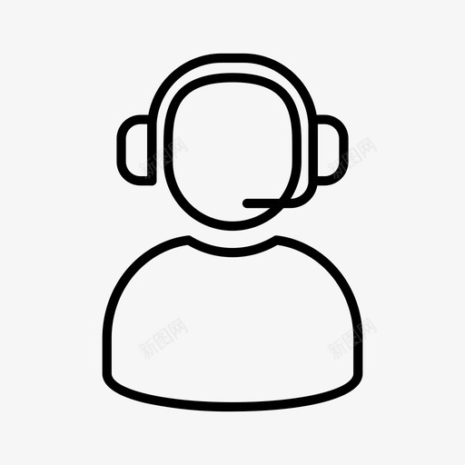支持联系人耳机图标svg_新图网 https://ixintu.com 信息 帮助 支持 电子商务商店 耳机 联系人