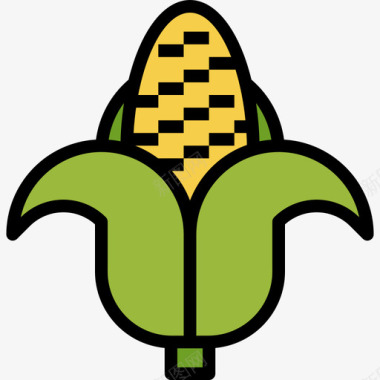 玉米秋65线性颜色图标图标