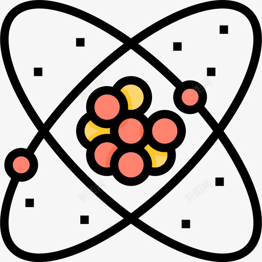 原子核3线色图标svg_新图网 https://ixintu.com 原子 核3 线色