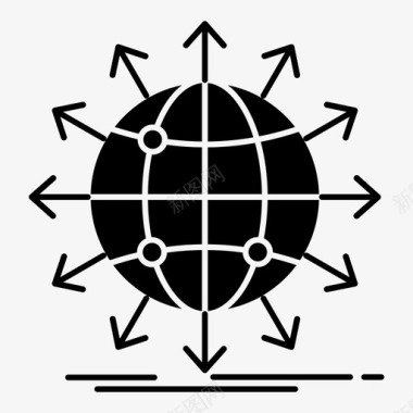 全球箭头网络图标图标