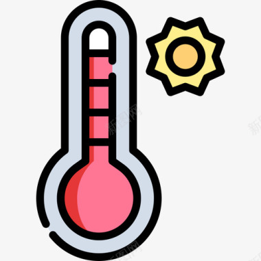 温度计天气164线性颜色图标图标