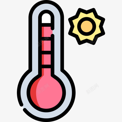 温度计天气164线性颜色图标svg_新图网 https://ixintu.com 天气164 温度计 线性颜色