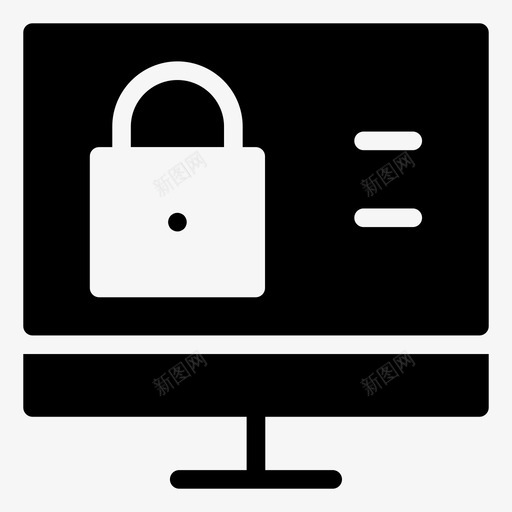 锁计算机lcd图标svg_新图网 https://ixintu.com lcd web宿主字形图标 专用 屏幕 监视器 计算机 锁