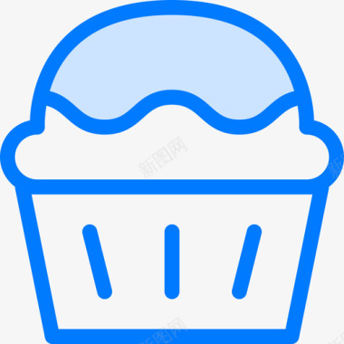 松饼面包店41蓝色图标图标