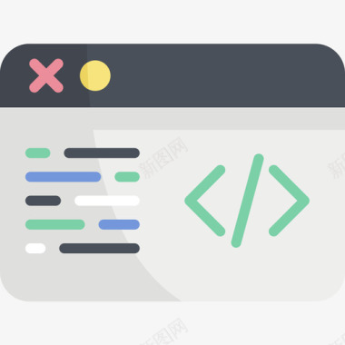 代码营销56扁平图标图标