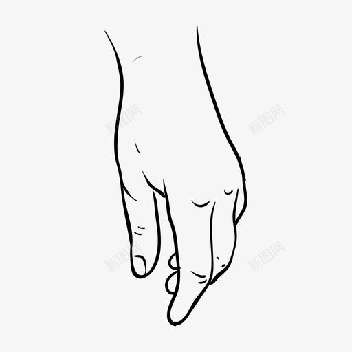 放松的手手势手绘图标svg_新图网 https://ixintu.com 手势 手绘 放松的手