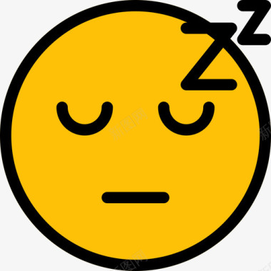 睡眠表情符号32线性颜色图标图标