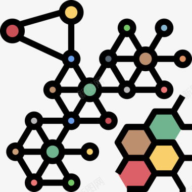 分子遗传学和生物工程3线性颜色图标图标