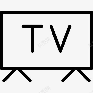 电视家用电气设备线性图标图标