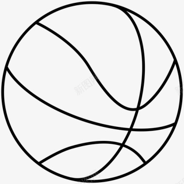篮球运动轮廓图标图标