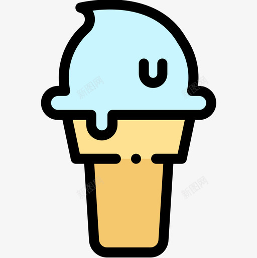 冰淇淋派对和庆典14线性颜色图标svg_新图网 https://ixintu.com 冰淇淋 派对和庆典14 线性颜色