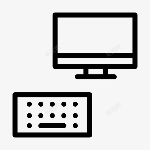 电脑桌面键盘图标svg_新图网 https://ixintu.com lcd 屏幕 桌面 电脑 网络主机线图标 键盘