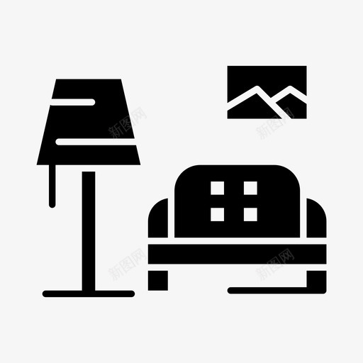 沙发画廊房间图标svg_新图网 https://ixintu.com 家用电器和厨房 房间 沙发 画廊