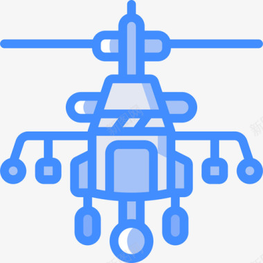 陆军直升机战争蓝色图标图标