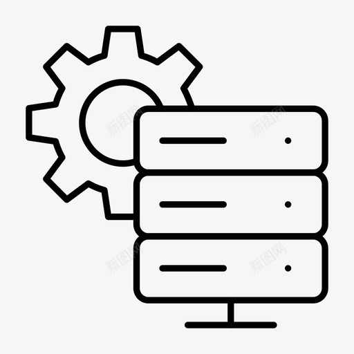 服务器大型机首选项图标svg_新图网 https://ixintu.com web托管细线图标 大型机 存储 服务器 设置 首选项