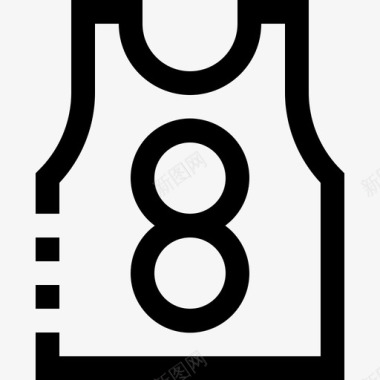 篮球运动衫衣服和洗衣房直线型图标图标