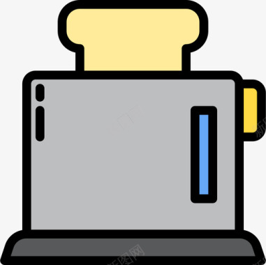 烤面包机家用电气设备2线性颜色图标图标