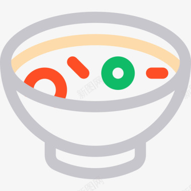 汤食物96线性颜色图标图标