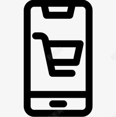 移动购物电子商务64线性图标图标