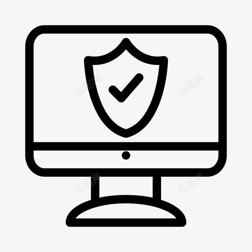 保护计算机lcd图标svg_新图网 https://ixintu.com lcd 保护 安全 屏幕 屏蔽 网络主机线图标 计算机