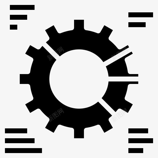 齿轮商业图形图标svg_新图网 https://ixintu.com 商业 图形 工业固体 统计 营销 饼图 齿轮