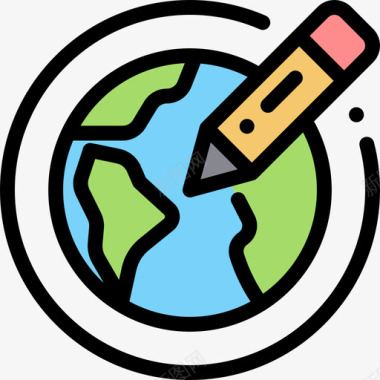 地球地理18线性颜色图标图标