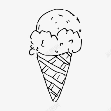 冰淇淋筒食物夏天图标图标