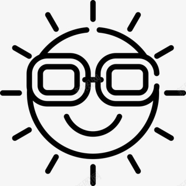 太阳夏季销售4直线图标图标