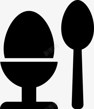 煮鸡蛋鸡蛋勺子图标图标